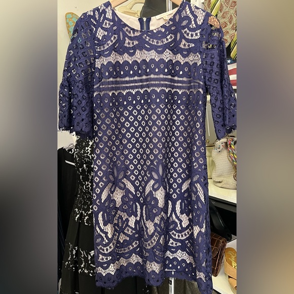 Skies Are Blue Dresses & Skirts - Skies Are Blue / Underskies - NWT - Elegant Blue Lace Dress, Lined, Midi - M